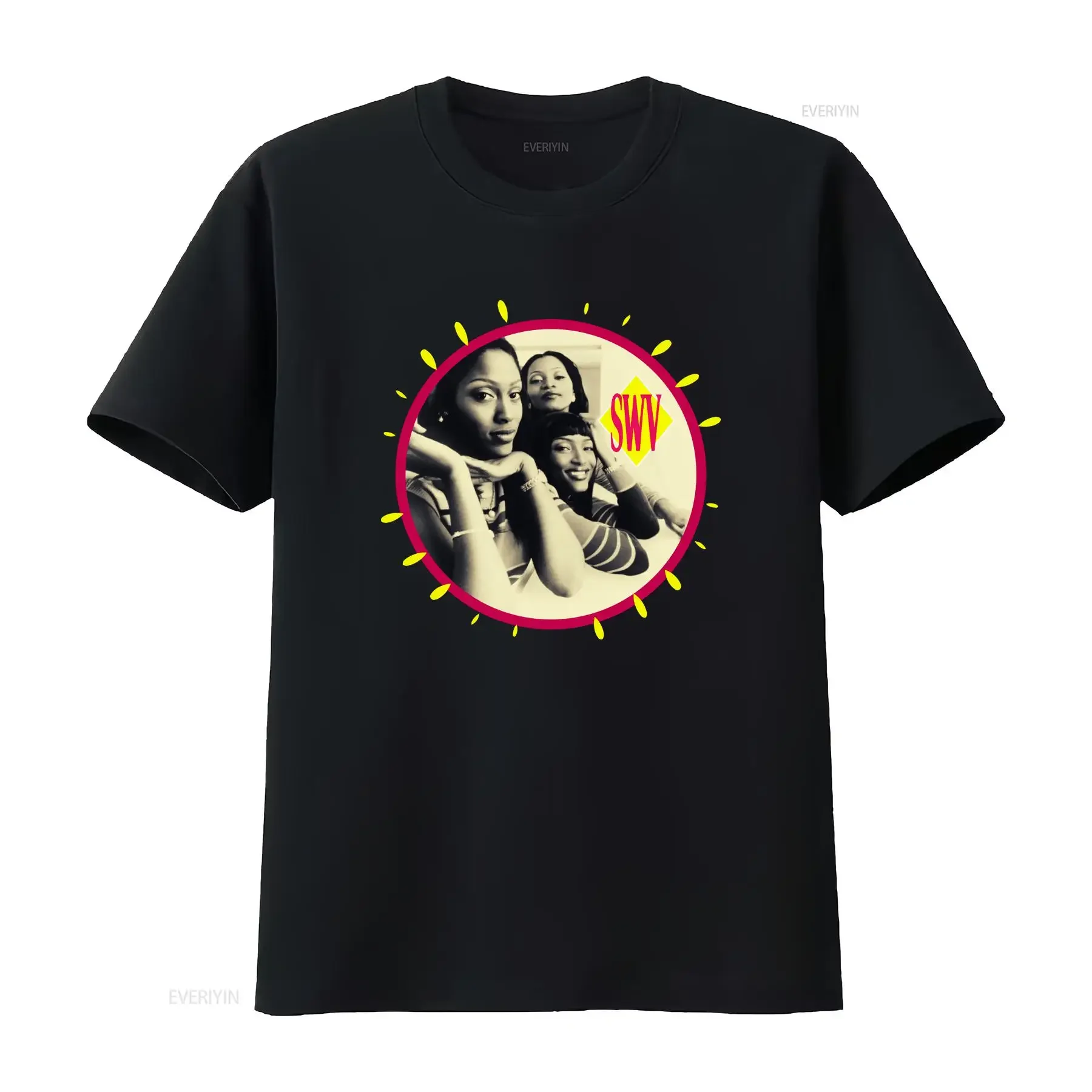 New SWV Band Black S 2345XL T Shirt vintage Washed graphic Casual Stylish Top For Everyday Wear fashion Breathable Versatile