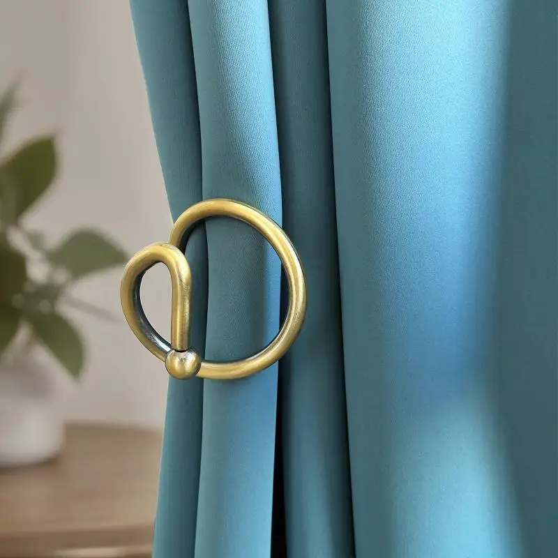 New Antique Copper Curtain Hanging Hook Clips 2Pcs Heavy Metal Fixing Fasteners for Home Office Indoor Window Drapery Use