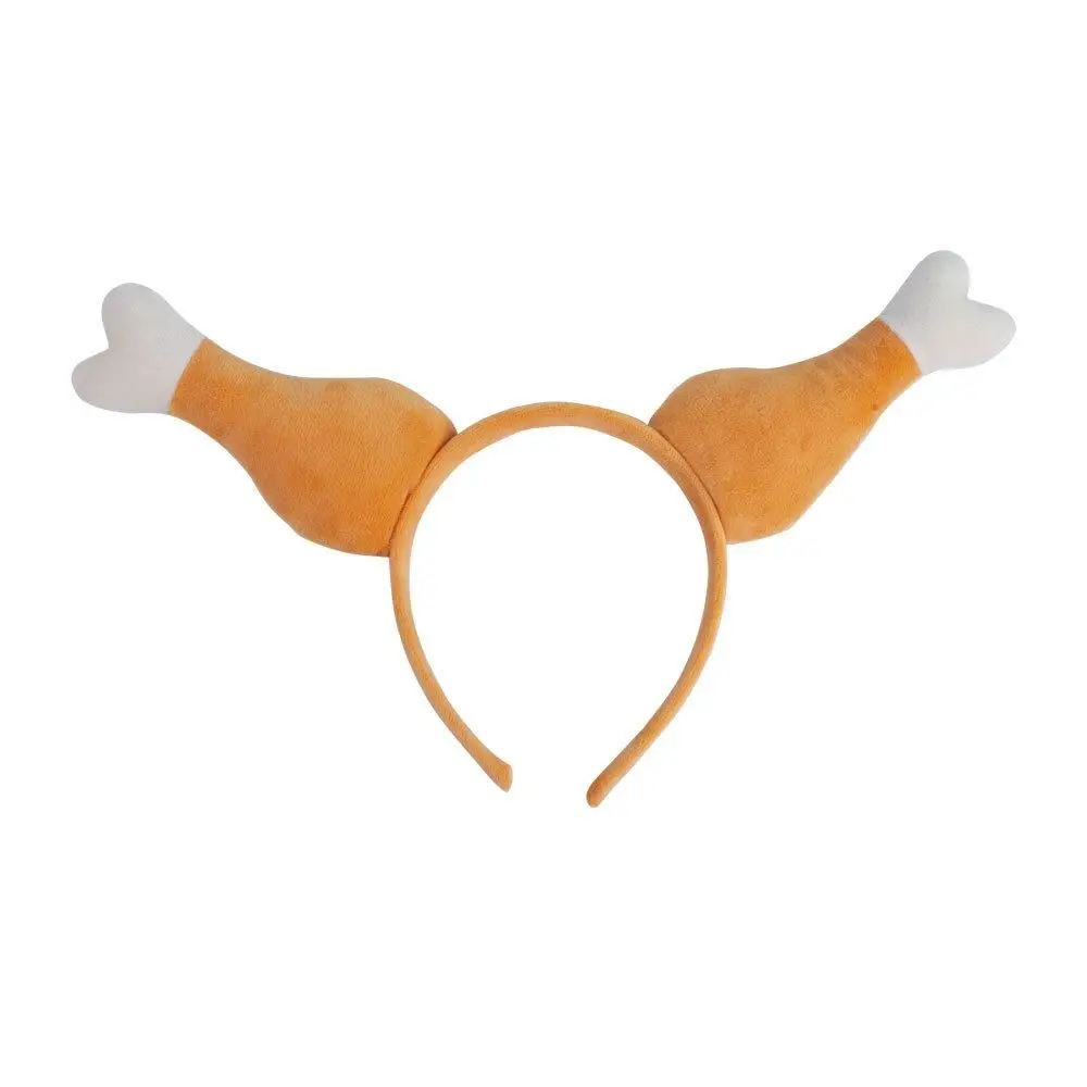 Soft Cloth Thanksgiving Animal Headband Party Headdress Funny Turkey Drumstick Headband Hairhoop Cosplay Chicken Leg Hair Band