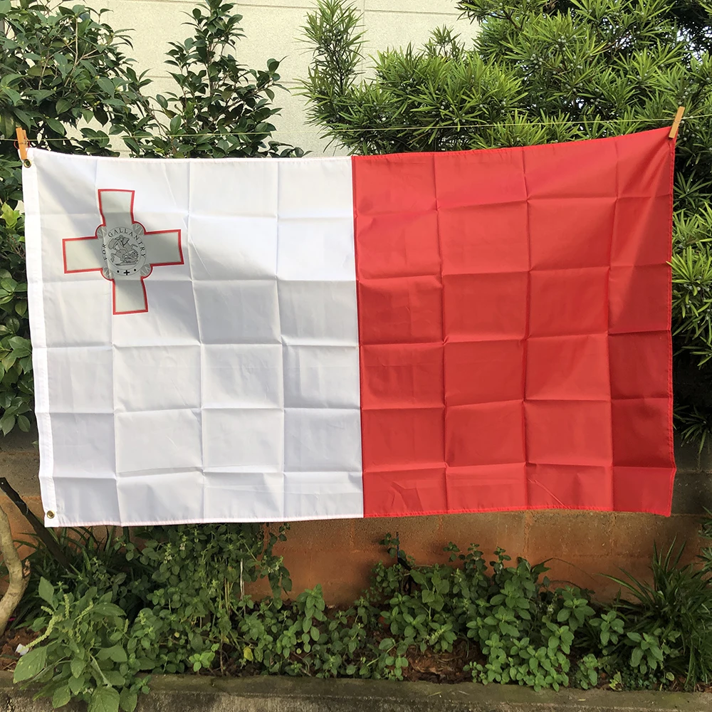 Z-ONE FLAG 3x5 ft Malta Flag 90 x 150 cm  polyester hanging malta Country Indoor Outdoor Home decoration banner