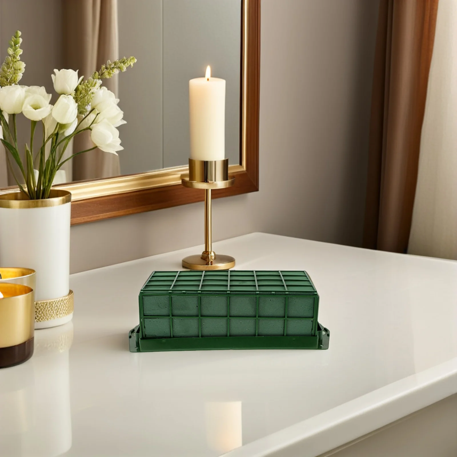 6Pcs Flower Arrangement Cage Floral Foam Holder Rectangular Shape for Living Room Office Decor Floral Foams Cage