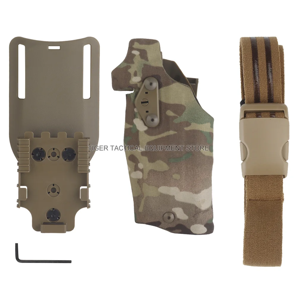 Tactical Left/Right Hand X300U-A Flashlight Pistol Holster Hand for 6354DO Glock17 Gen4 G19 with QLS Drop Leg Airsoft Holsters