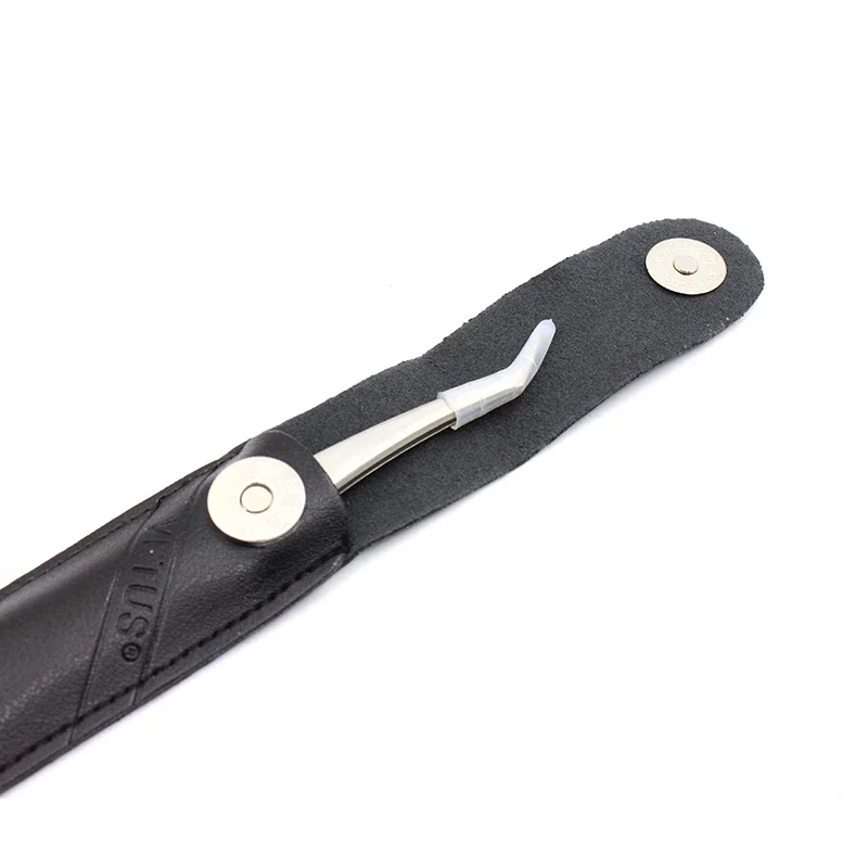 Vetus False Eyelash Planting Tweezers Gold Feather / Dolphin Shape Stainless Steel Pinzas with leather Case