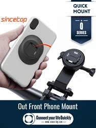 Out Front Bike Phone Holder,Bicycle Stem Mount,Aluminum MTB/Road Cycling Phone Clamp Light Camera,Quick Attach/Detach-Series Q