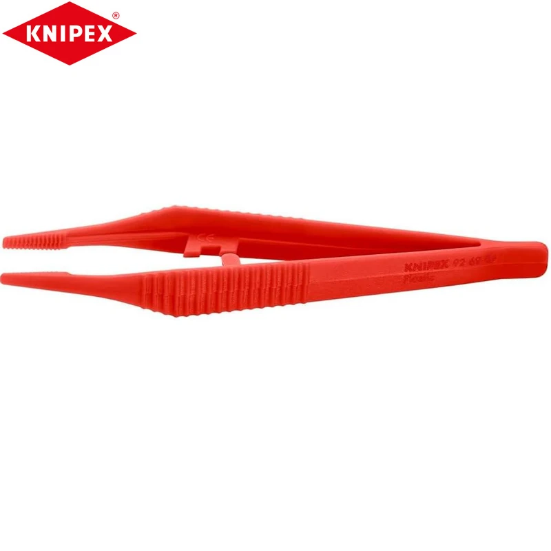 KNIPEX 92 69 84 Plastic Toothed Tweezers High Temperature Resistant Clamping Tool Wide Application Range Simple Operation