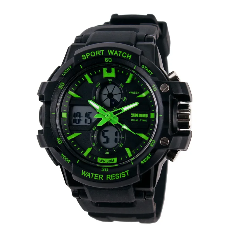 Skmei موضة الكورية ساعة رجالية متعددة الوظائف الرياضة في الهواء الطلق طالب مقاوم للماء ساعة إلكترونية