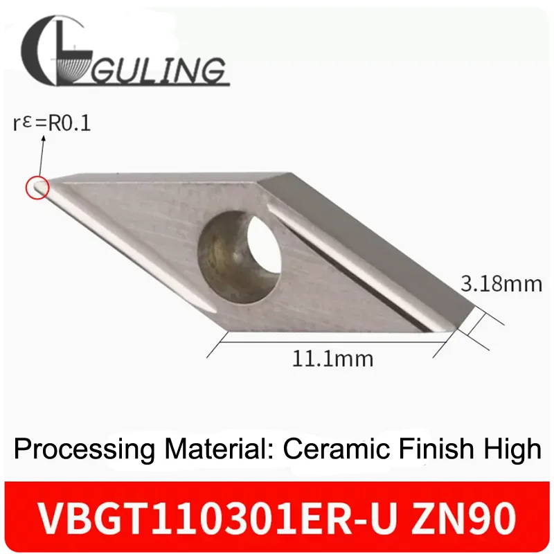 

GULING 10PCS External Turning Inserts VBGT110302ER/L-U Cermet Finish Alloy Coated Precision Carbide Inserts