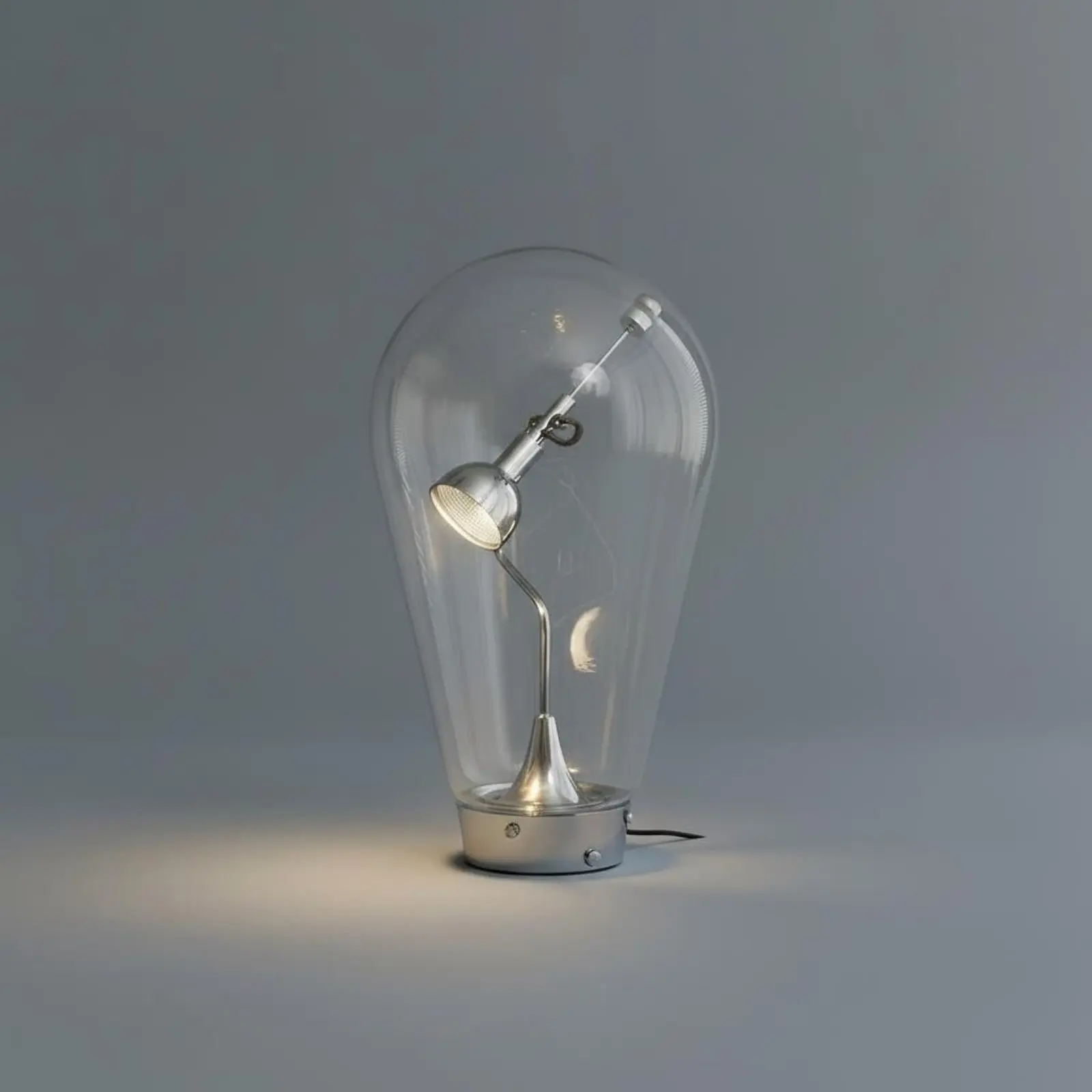

Retro Vintage Desk Lamp Italian Designer Design Glass Dome Table Lamp Indoor Lighting Press Control for Bedroom, Office