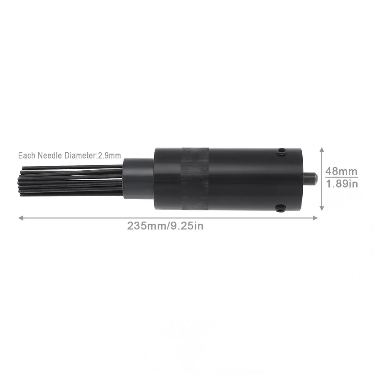 Black Needle Bundle Deruster Head Pneumatic Tool with 19 Needle High-carbon Steel for Rust Coating and Welding Slag Removal