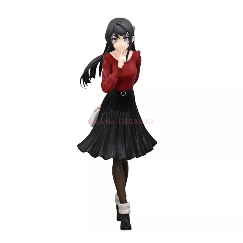 Echt Furyu Trio-Try-It Schurk Droomt Niet Van Bunny Girl Anime Figuur Sakurajima Mai Winter kleding Desktop Model Speelgoed Gift