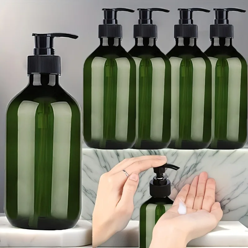 

10/20pcs 300ML Refillable Dispensing Bottles Green Plastic Refillable Soap Dispenser Bottles with Pump Dispenser Travel-Friendly