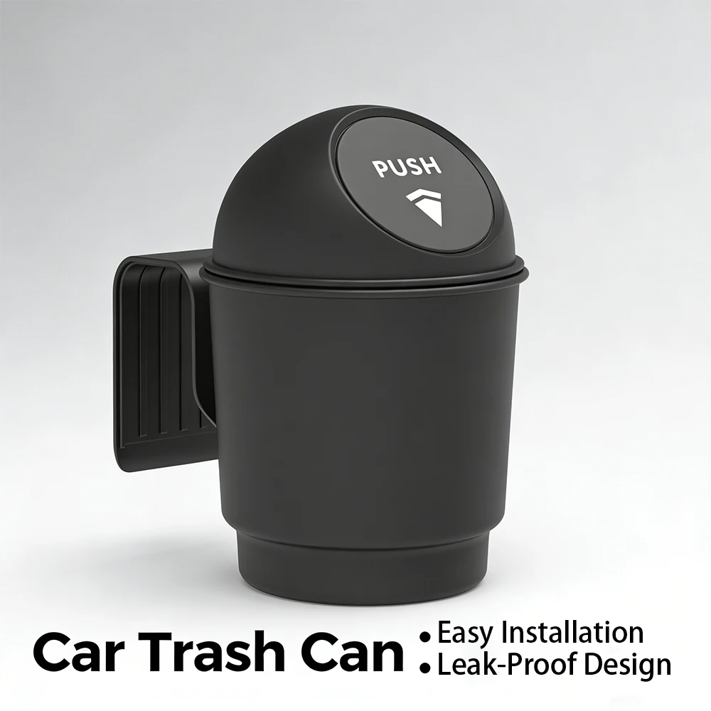 

Car Children Safety Seat Trash Can with Lid Multi-Functional Storage Box Vehicle Junk Bucket