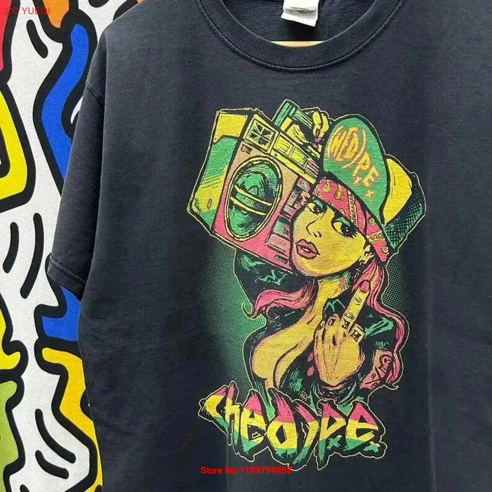 

Черная футболка Hed PE Band Rasta Girl, футболка в стиле ретро Vtg NH18773, винтажная стираная дизайнерская одежда, дышащая, удобная, растянутая