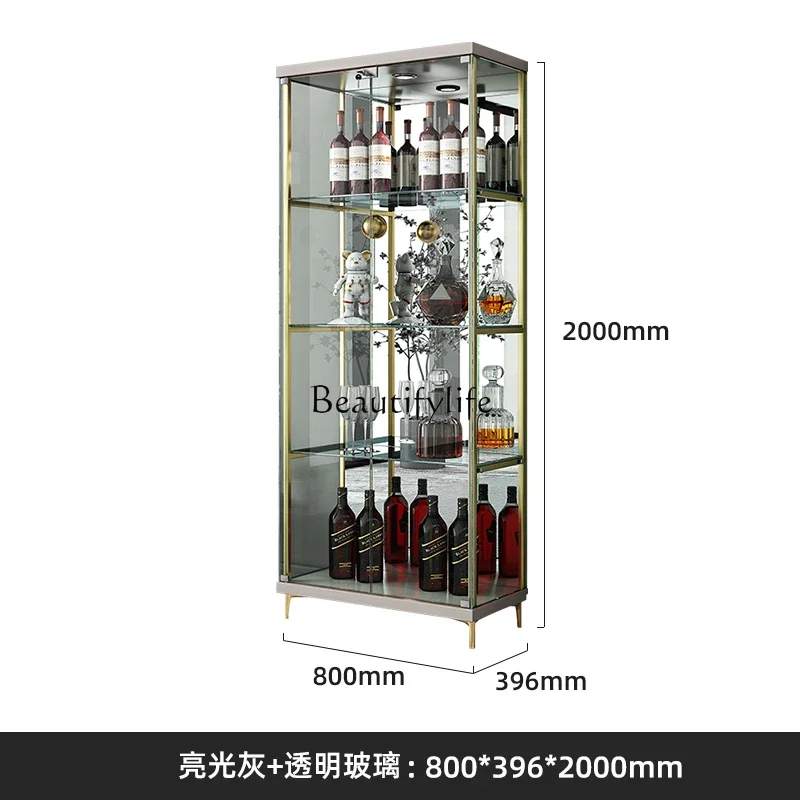 yj5 - * خزانة جانبية لتناول الطعام على الحائط المنزلية البسيطة الحديثة وغرفة الطعام وغرفة المعيشة وخزانة النبيذ الزجاجية المقسى