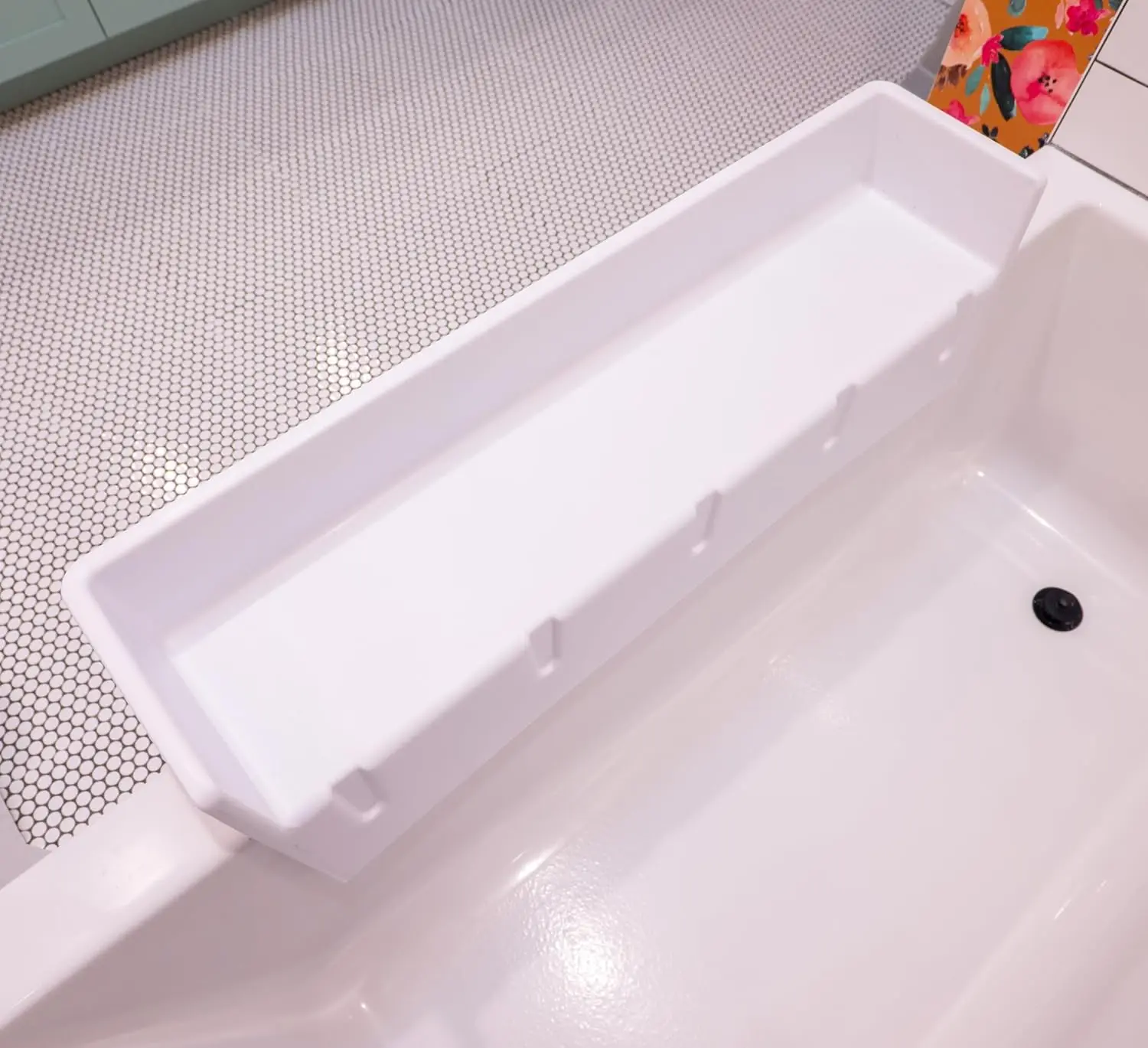 Topper® Bathtub Splash Guard Play Shelf Area - Toy Tray Caddy Holder Storage - Suction Cups Attach To Bath Tub - No Mess