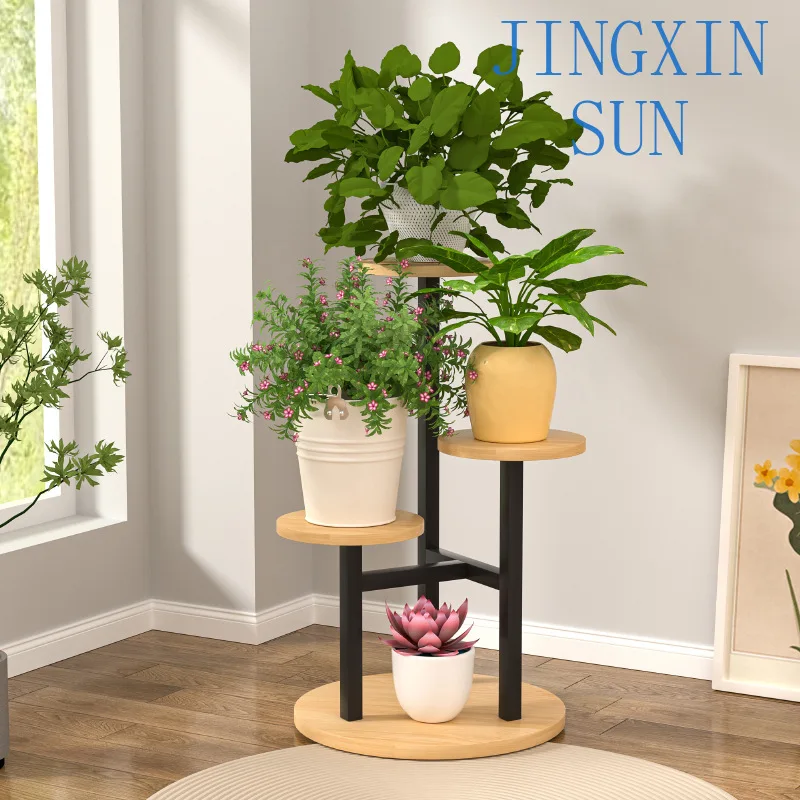 Flower rack indoor living room flower pot rack balcony wrought iron flower rack floor-to-ceiling multi-layer shelf