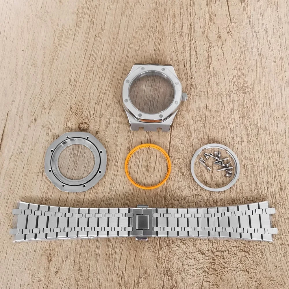 41mm Modified AP Watch Case + Bracelet + Chapter Ring Combination Set Suitable for NH35 Movement Suitable for 28.5mm Dial