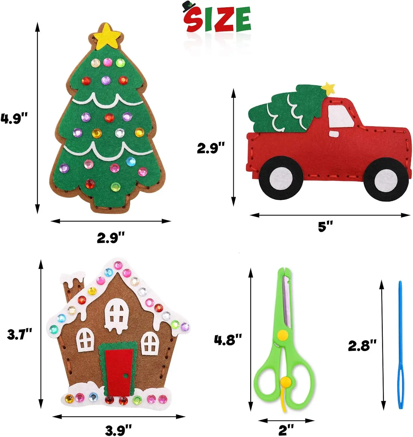 Dinosaurier Nähen Bastelset DIY Kinder Basteln Nähen Set Pädagogische Anfänger Nähen Gefüllte Weihnachten Nähen Bastelset Filz Ornamente – Detail 6