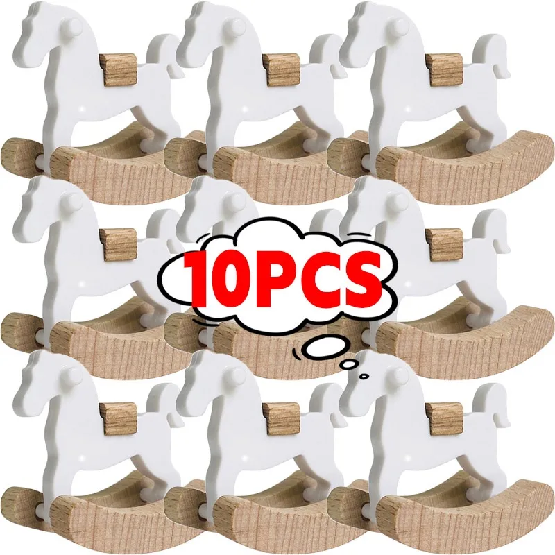 1/10pcs Mini Wooden Horse Toy Creative Model Doll Tabletop Ornaments Birthday Child Gifts Home Bedroom Furniture Accessories