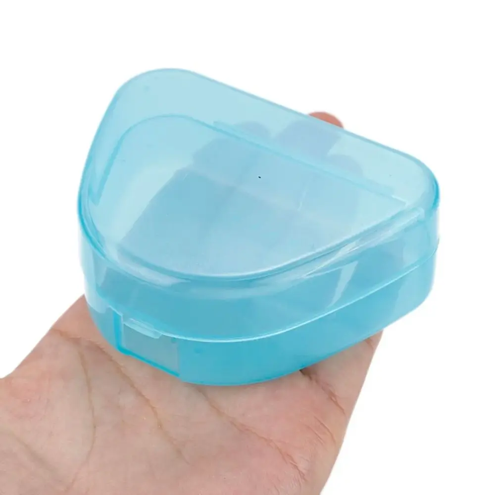 Snap-fit Catch Artificial Tooth Organizer Solid Color Portable False Teeth Storage Box Keep Dry Dental Sleeve Container