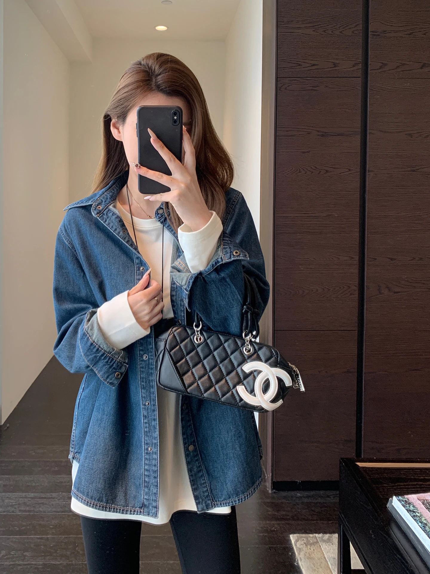 

Slimming Vintage Blue Denim irt Women's Faion Conceal Meat Thin Outerwear Spring Summer New Arrival Loose Fit Long Sve
