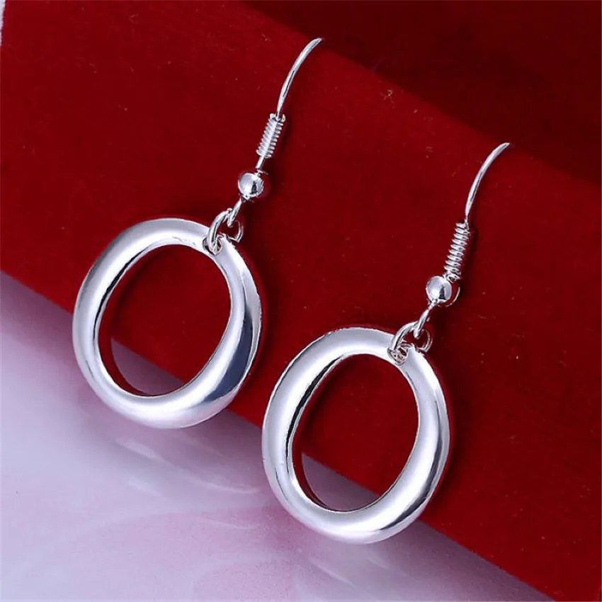 

New Popular brands 925 Sterling silver charms circle earrings for women fashion luxury designer jewelry party wedding gifts