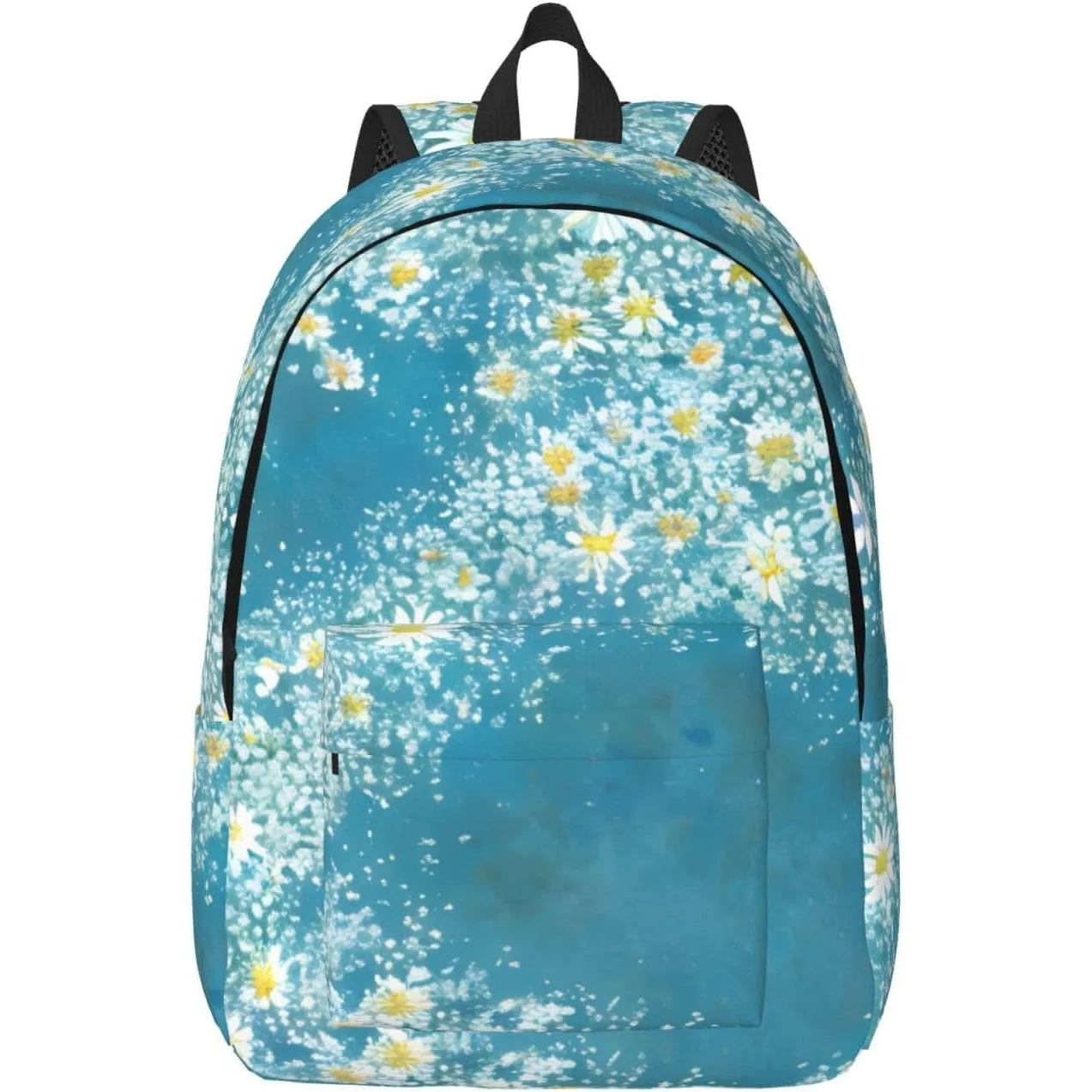 

Белый, синий рюкзак для ноутбука с принтом ромашки для женщин, дорожная парусиновая сумка для книг для мужчин, модный повседневный рюкзак для улицы, маленький, SB-122