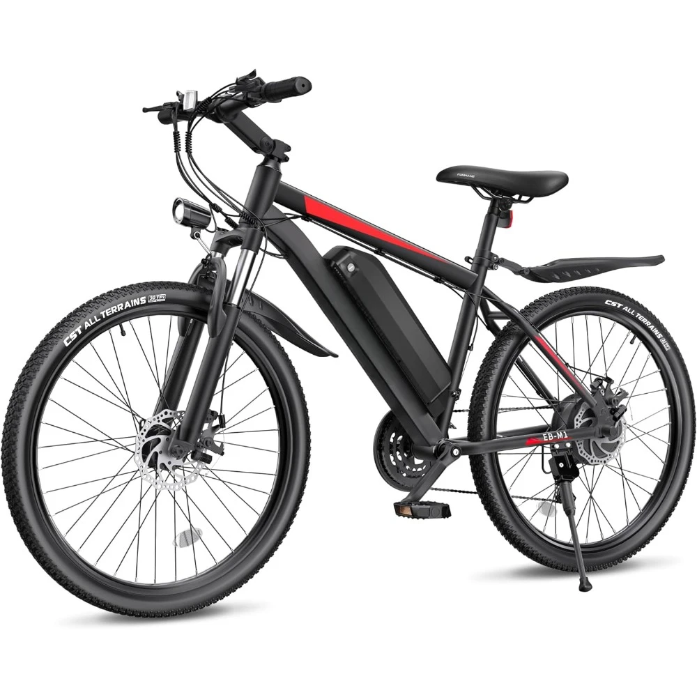 

Electric Bike, 26'' 750W Peak Ebike, Up To 50 Miles 21.7MPH Electric Mountain Bike with 48V 374.4WH Removable Battery