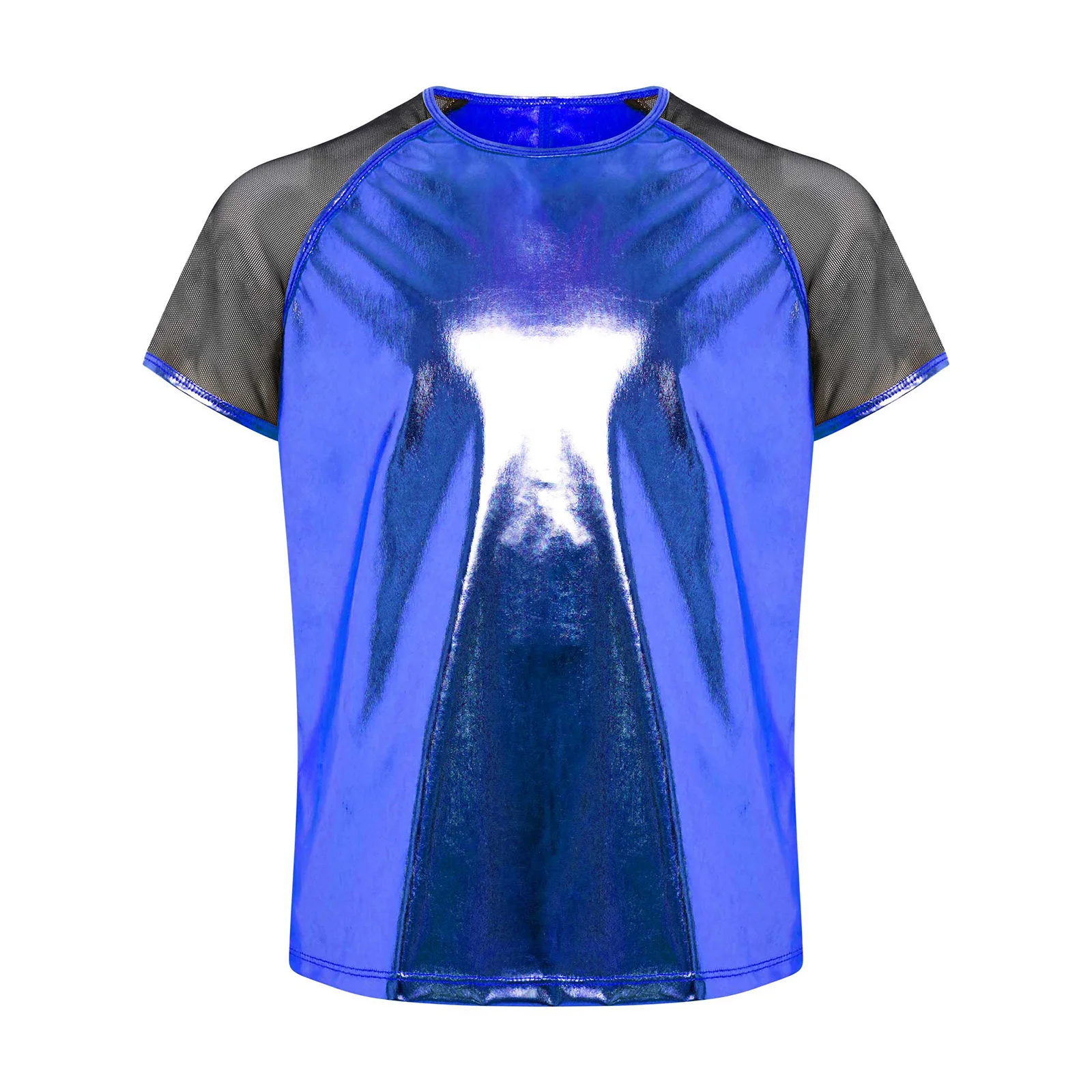 Kinder Mädchen Jungen Jazz Dance Top Metallic Street Hip Hop Kleidung Kostüm Disco Streetwear Kinder Kurzarm T-shirts