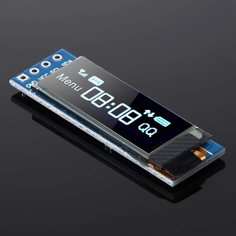 New 2 Pieces I2C Display Module 0.91 Inch I2C SSD1306 OLED Display Module Blue I2C OLED Screen Driver DC 3.3V - 5V