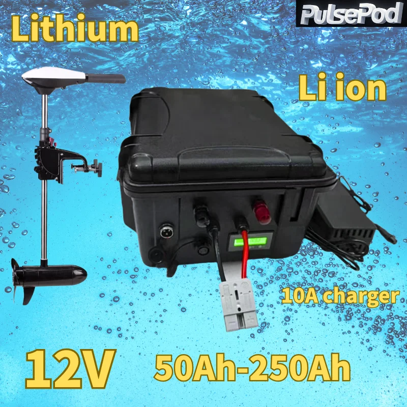 

PulsePod 12v 80Ah 100ah 150Ah electric thruster plug-in propeller waterproof outboard large-capacity lithium battery bottle