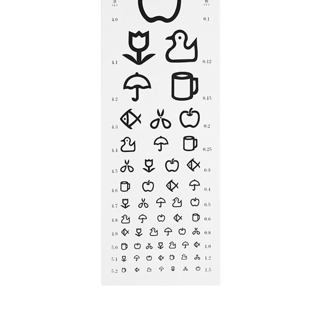 Vision Test Chart for Children PVC Waterproof Non Crease Eye Exam Poster for Home Educational Use