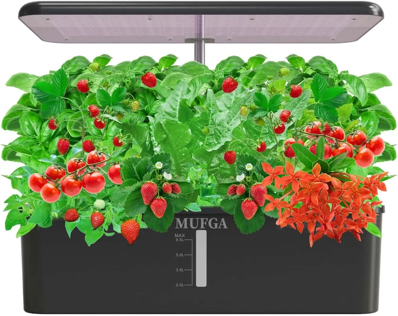 

MUFGA 18 Pods Indoor Gardening System with LED Grow Light, Plants Germination Kit(No Seeds), Adjustable Height Up to 17.7",Black