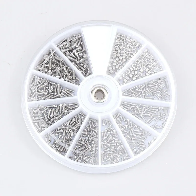 MJYIWANG 600pcs/Set Universal Micro Glasses Sunglass Watch Spectacles Screws Nuts Screwdriver Repair Parts Kits Tool Box
