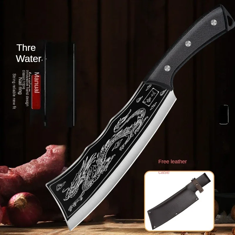 High Quality Thick Stainless Steel Forged Kitchen Chopping Knife Professional Handmade Meat Cleaver Cutter for Household