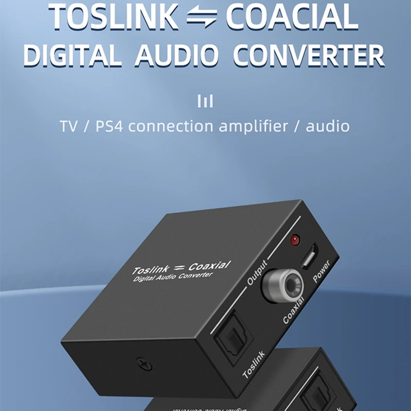 Digital Audio Converter Bi-Directional RCA Digital Coaxial To Optical Toslink Converter SPDIF Toslink To Coaxial