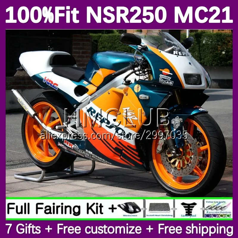 Injection Fairing For HONDA NSR250 NSR 250 R RR MC21 PGM3 34No.59 orange stock  NSR250R 90 91 92 93 NSR 250R 1990 1991 1992 1993