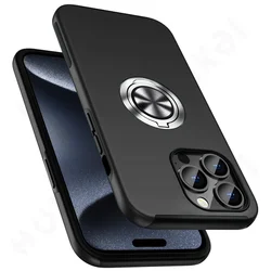 Case For iPhone 16 15 14 13 12 11 Pro Max XS MAX XR 8 7 Plus Degree Armor Bumper Shockproof  Metal Ring Hard PC Silicone Cover