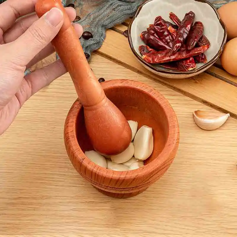 طاحونة منزلية الضغط على الثوم المهروسة الثوم هراسة وعاء دليل المهراسة الطب وعاء العناب الخشب قصف الثوم الحجر هاون