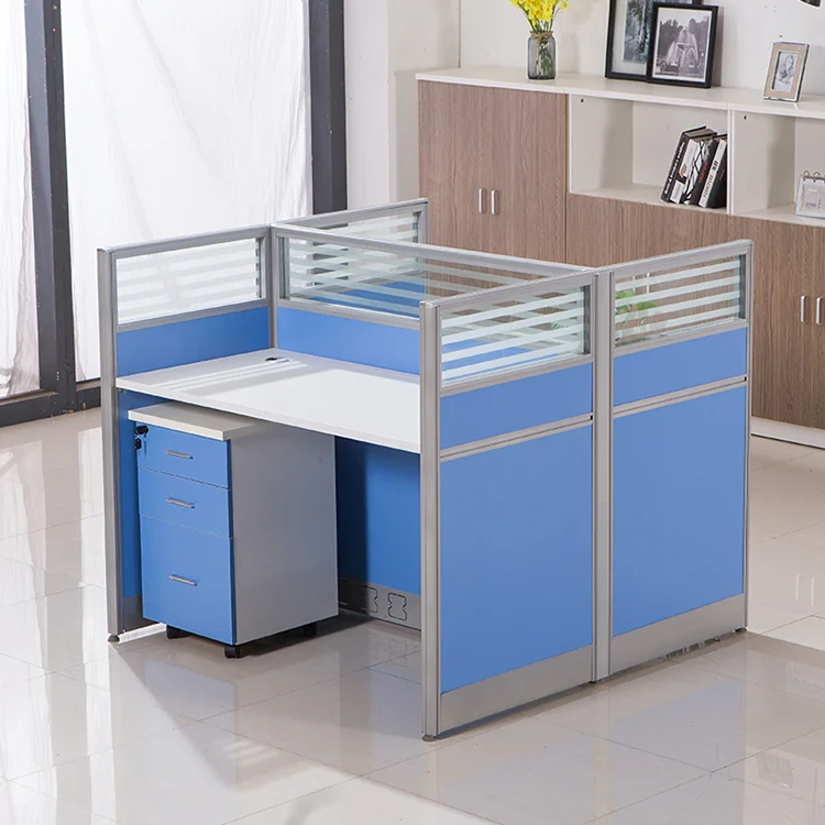 

Wood Top Commercial Work Table Cubicle Desk Office Modular 2 Person Workstations