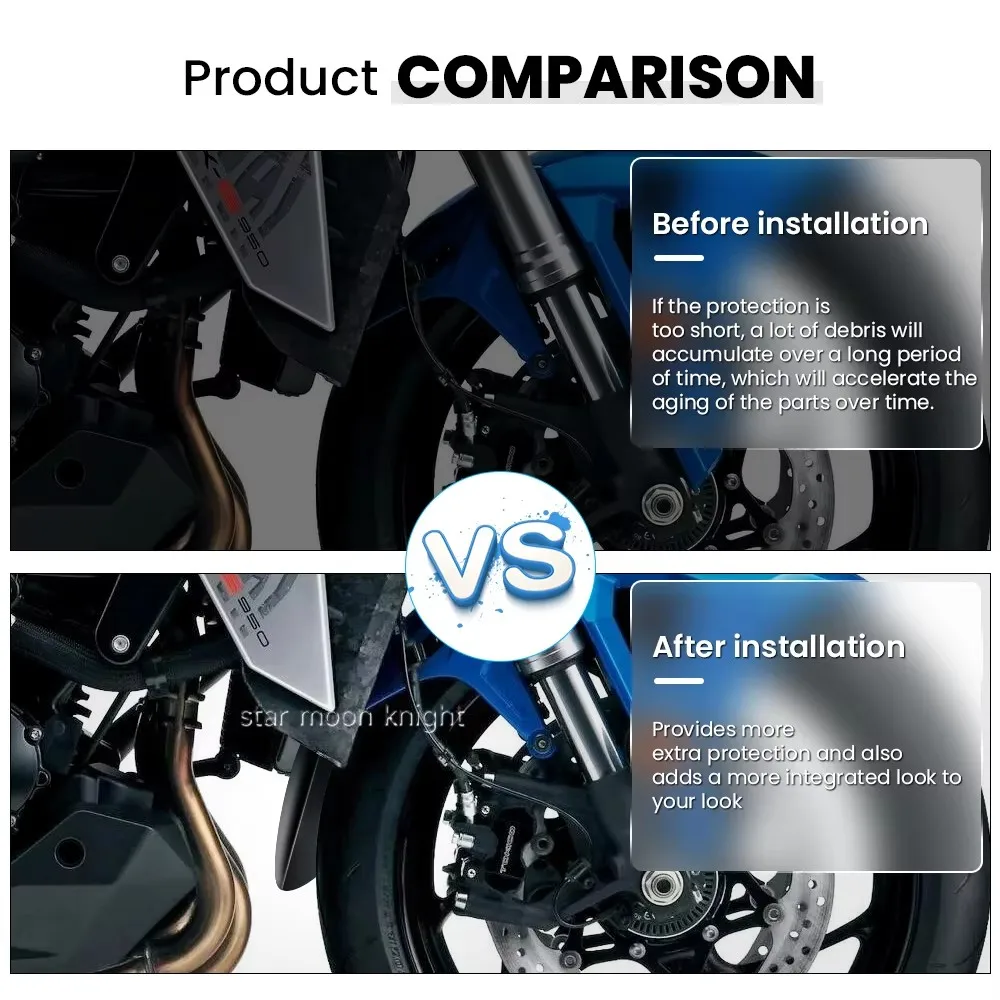 Mudguard Extension For Suzuki GSX-S1000 GSX-S950 (2021- ) GSX-S 1000 GT (2022- ) Motorcycle Front Fender Extender Splash Guard