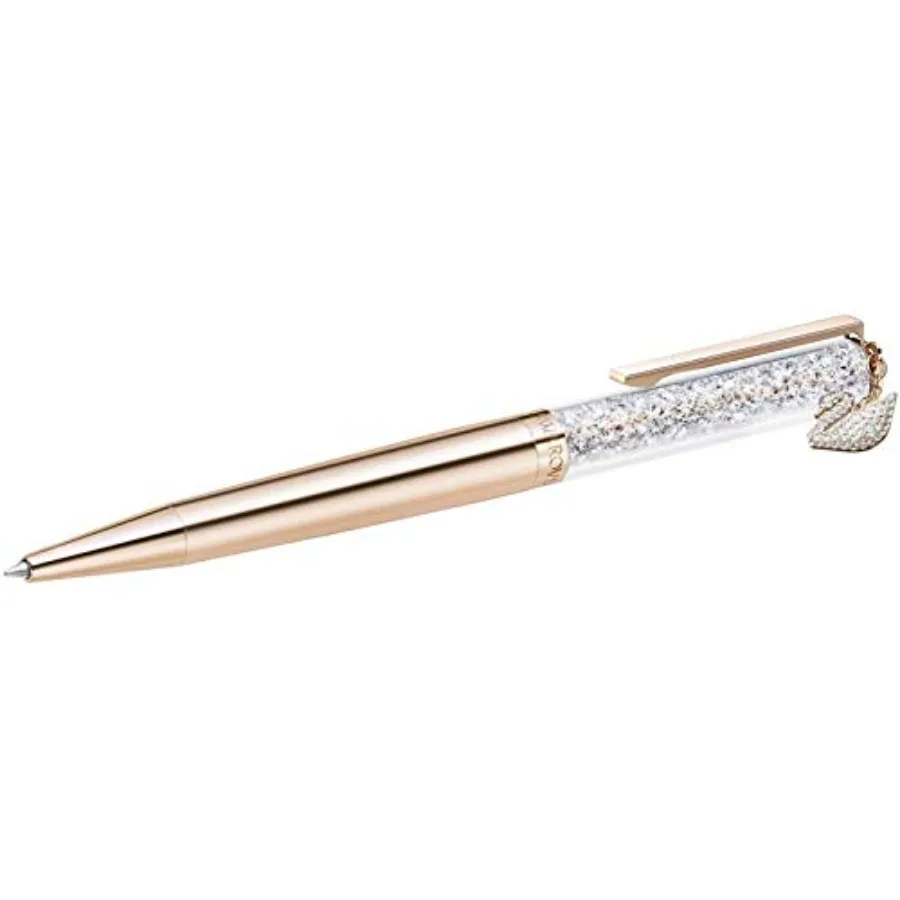 

Crystal Authentic Crystalline Rose Gold Plated Swan Charm Ballpoint Pen