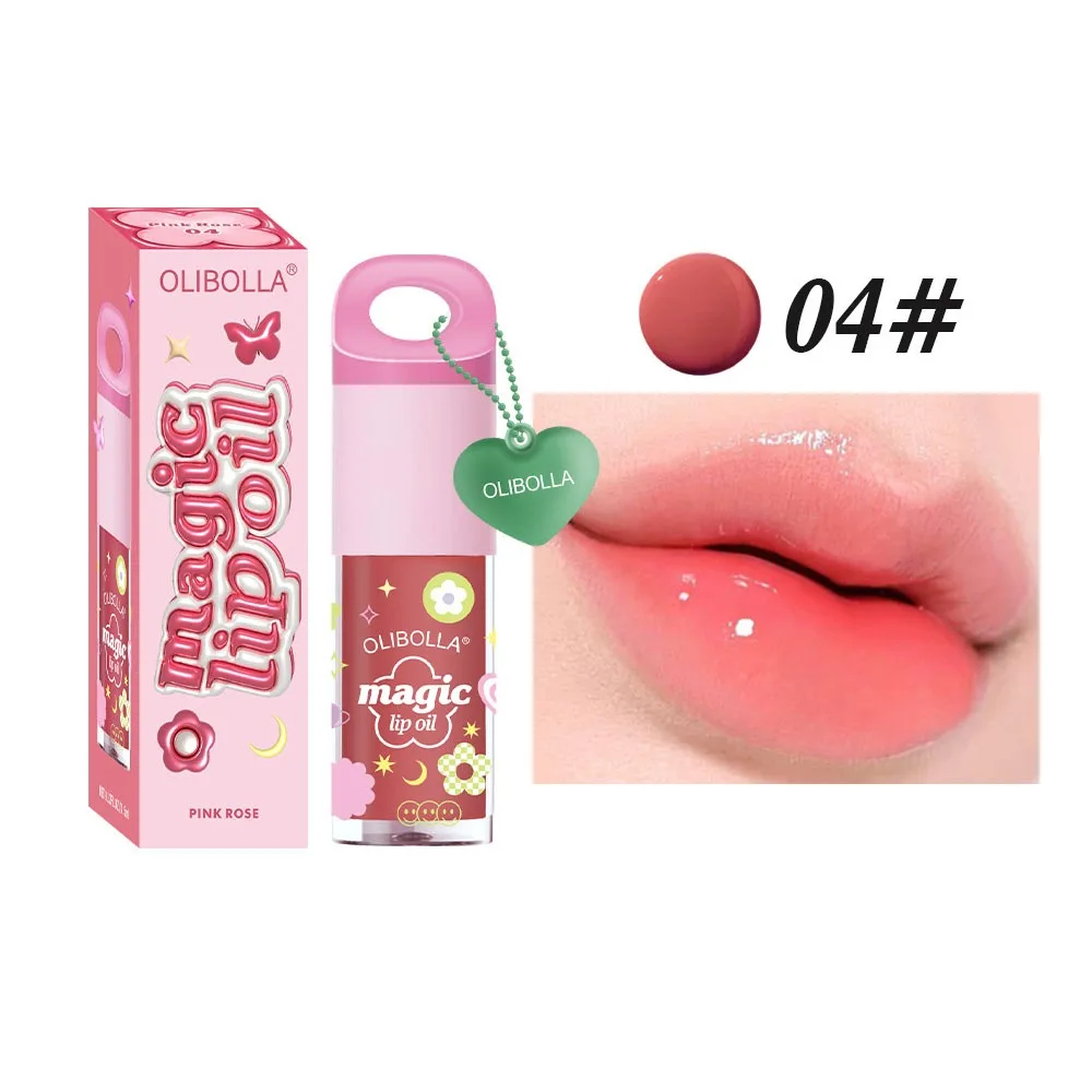 Bonito hidratante óleo labial espelho geléia bálsamo labial mudança de cor lábios plumping brilho labial