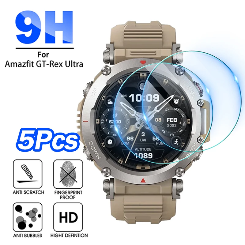 

5PCS Tempered Glass For Amazfit T-Rex Ultra Screen Protector Film For Amazfit T-RexUltra SmartWatch Protective Glass