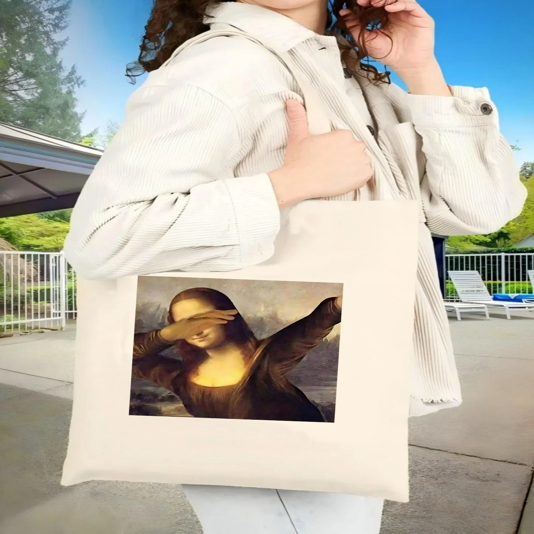 

Сумка-тоут Mona Dab 2026: Новинка, унисекс, из холщовой ткани, вместительная, прочная, многоразовая, многофункциональная, на плечо, для повседневного использования/путешествий