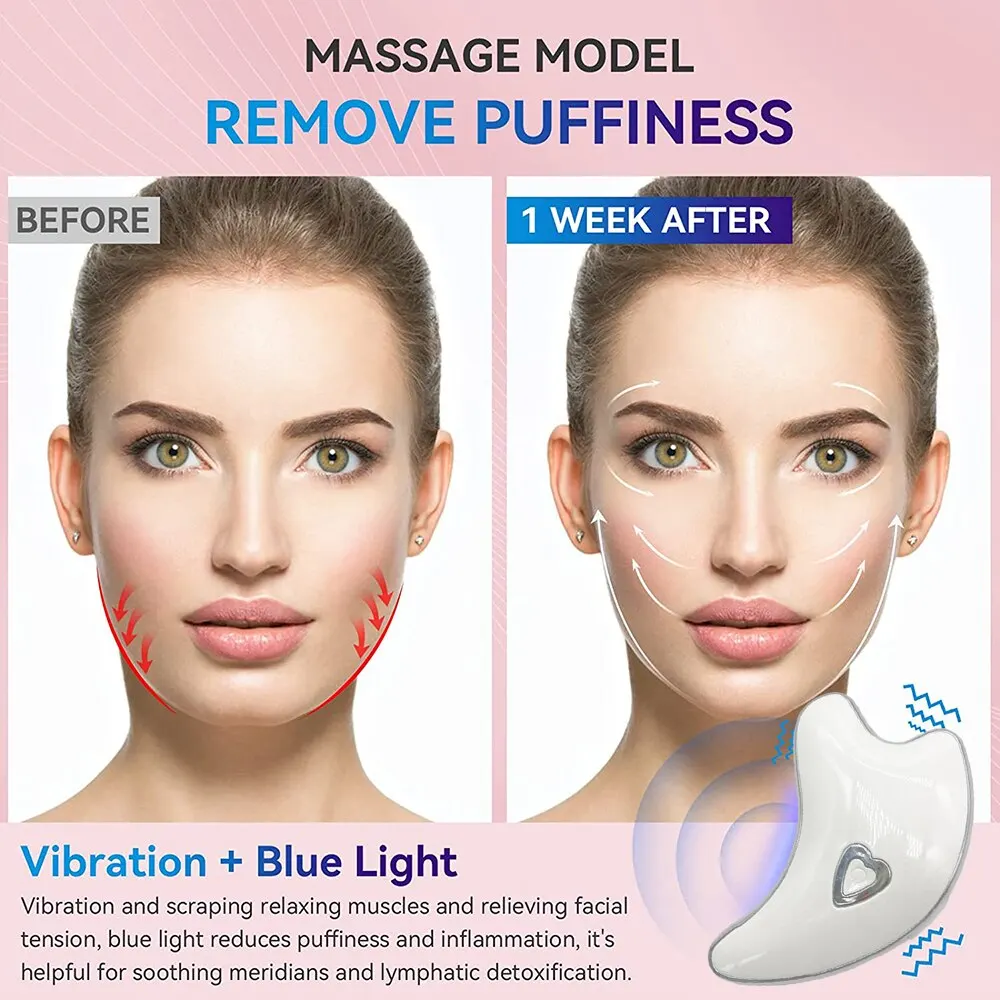 Điện sưởi ấm gua SHA mặt massager EMS Microcurrent mặt cạo công cụ chống nếp nhăn đôi cằm da mặt nâng thiết bị