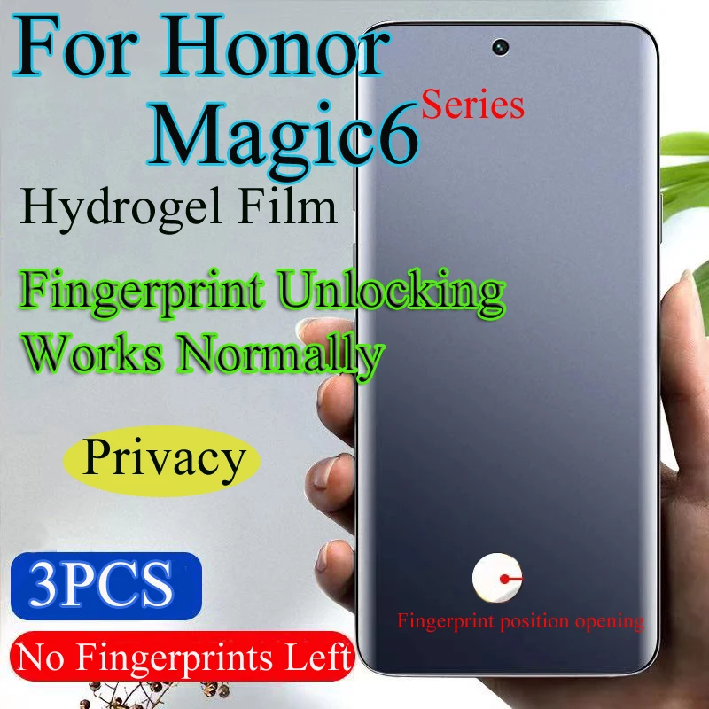 

Защитная пленка для экрана Magic6Pro для Honor Magic6 Ultimate Privacy, гидрогелевая пленка Magic6Lite, разблокировка отпечатков пальцев, работает нормально мягкая