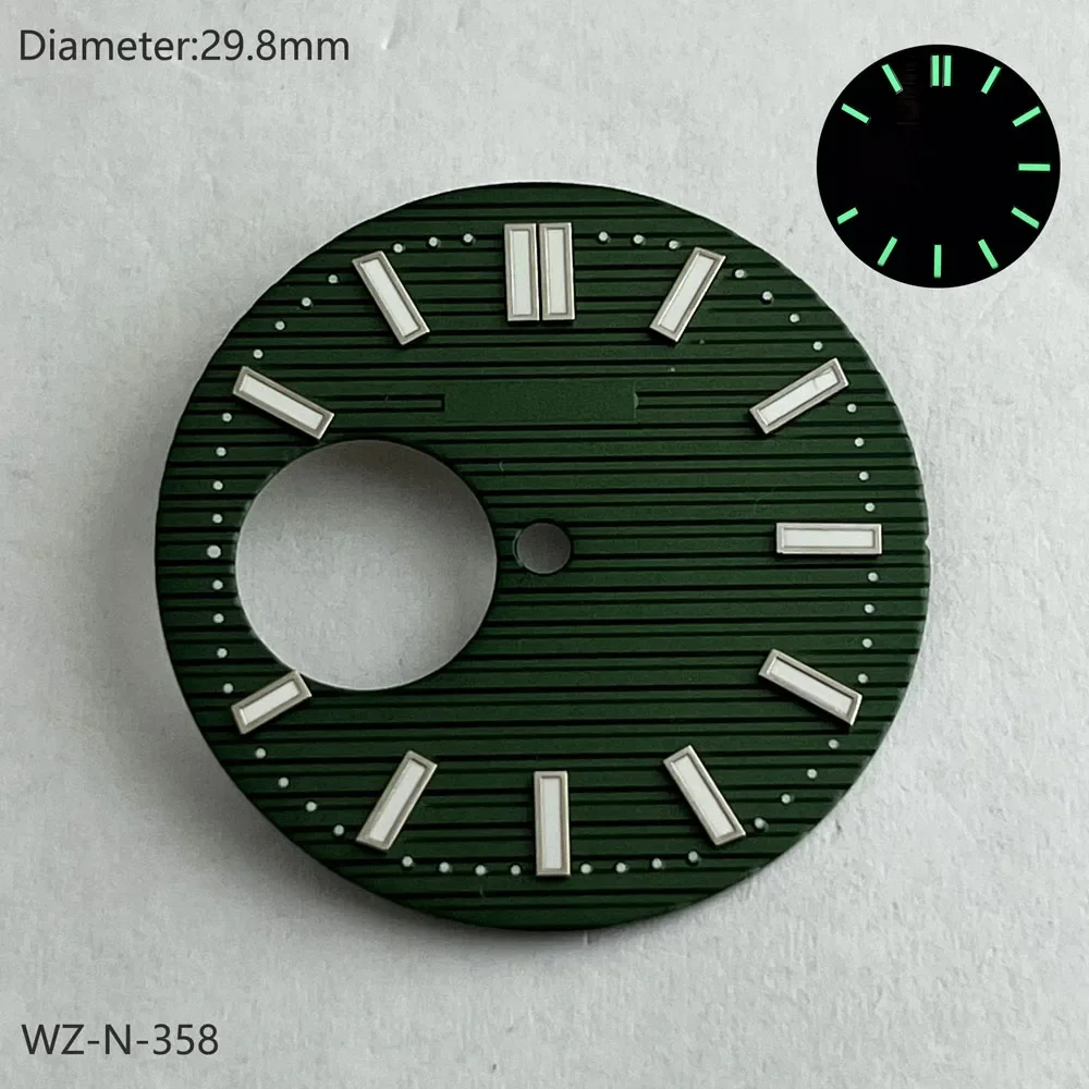 29.8mm NH38 dial luminous green blue nautilusian skeleton dial for Japan NH38 automatic movement 7018/1A-001 can customize logo