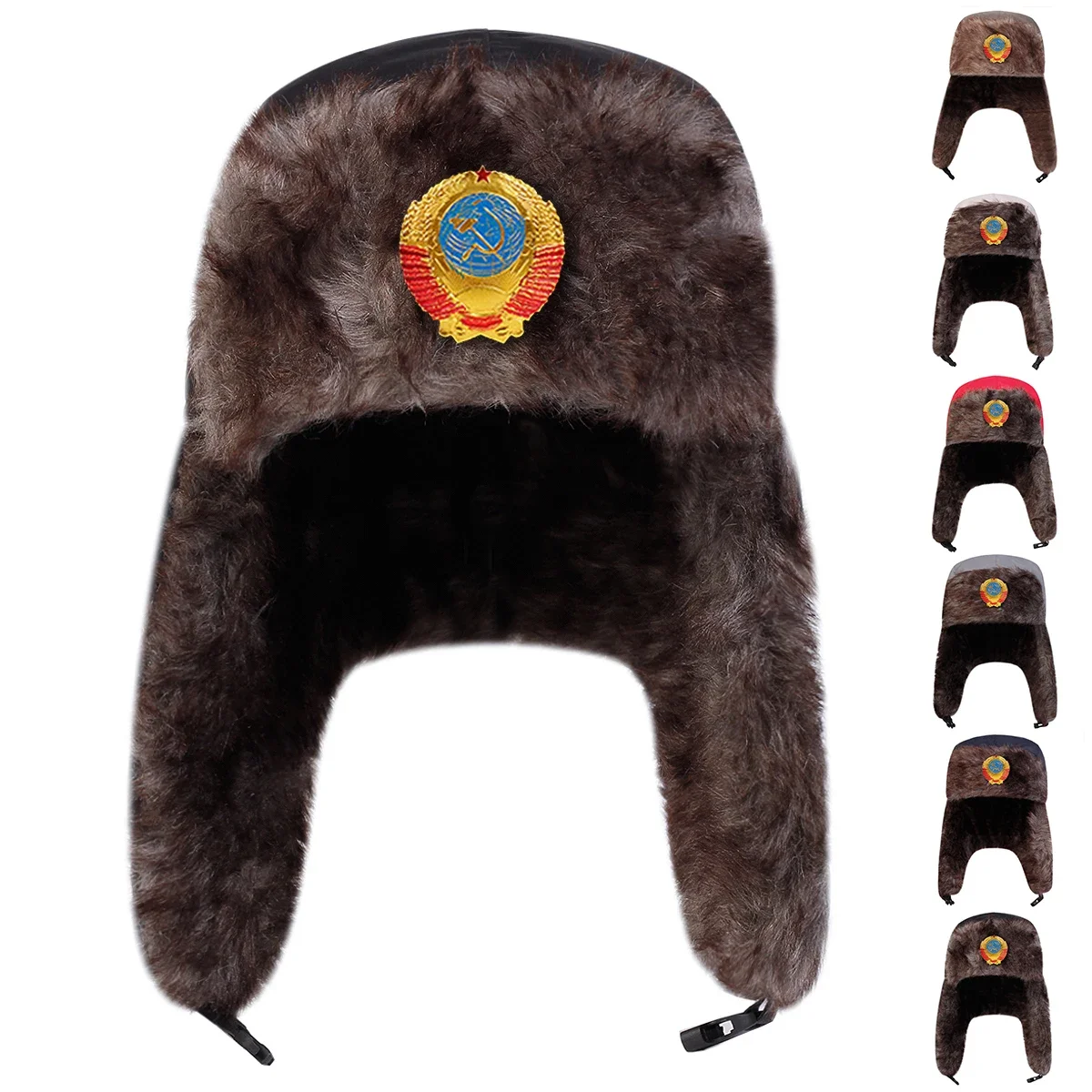 Unisex-Mütze mit russischem Wappen, Lei Feng-Mütze, Wintermütze mit Ohrenklappe, warme Skimütze, Bombermütze für Outdoor-Aktivitäten und Schneeaktivitäten