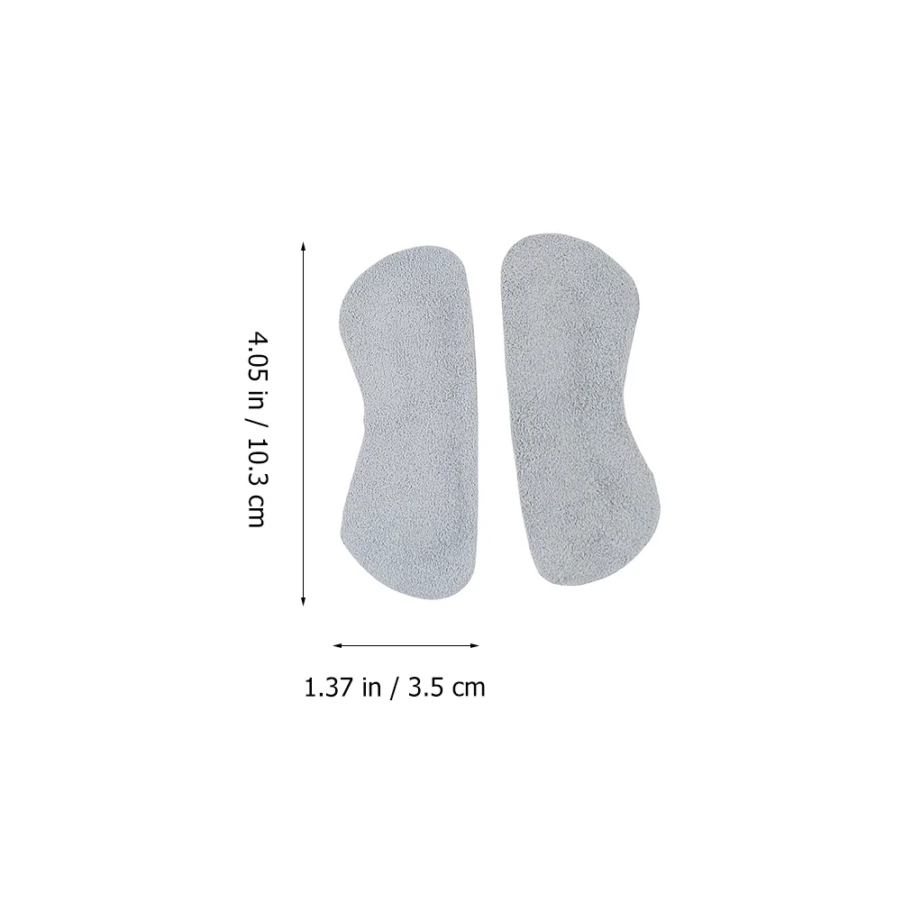 4 Pairs Shoe Insoles Post after Suede Heel Liners Boots Grips Grey Half Women's